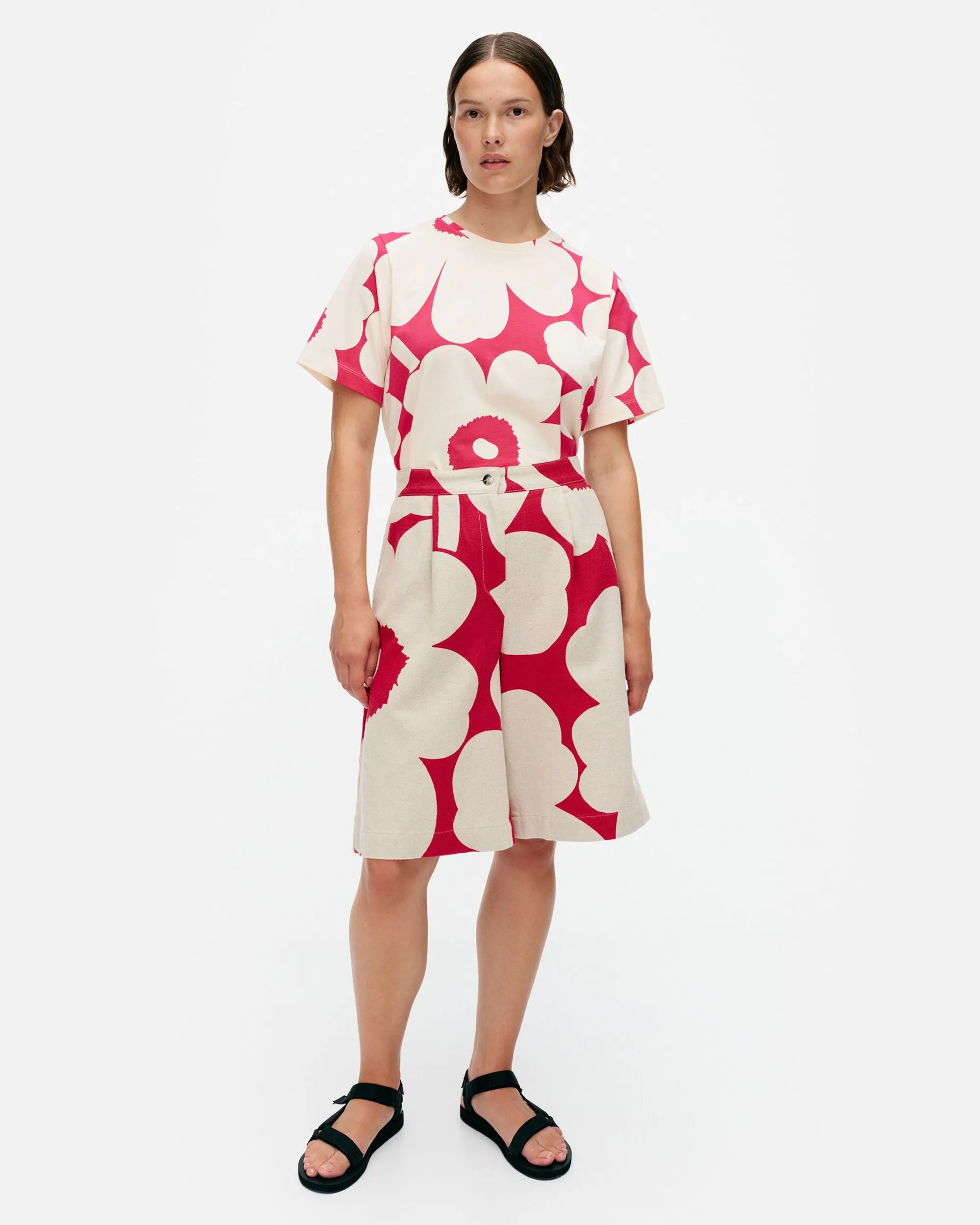 Vaatteet Marimekko Housut^Hyu00F6Ky Unikko Puuvillapellavashortsit