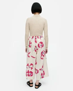 Vaatteet Marimekko Housut^Kressida Helakka Puuvillapopliinihousuhame