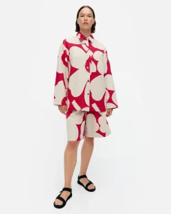 Vaatteet Marimekko Paidat Ja Tunikat^Kulmat Unikko Puuvillapellavapaitatakki