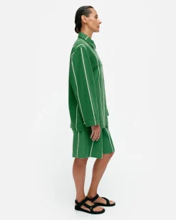Vaatteet Marimekko Takit Ja Jakut^Kulmat Vesi Puuvillapellavapaitatakki