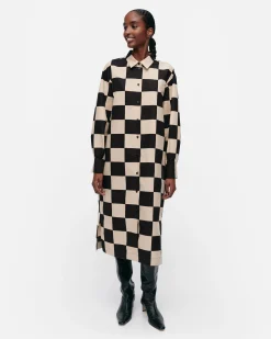 Vaatteet Marimekko Mekot^Rasteri Kukko Ja Kana Puuvillapellavamekko