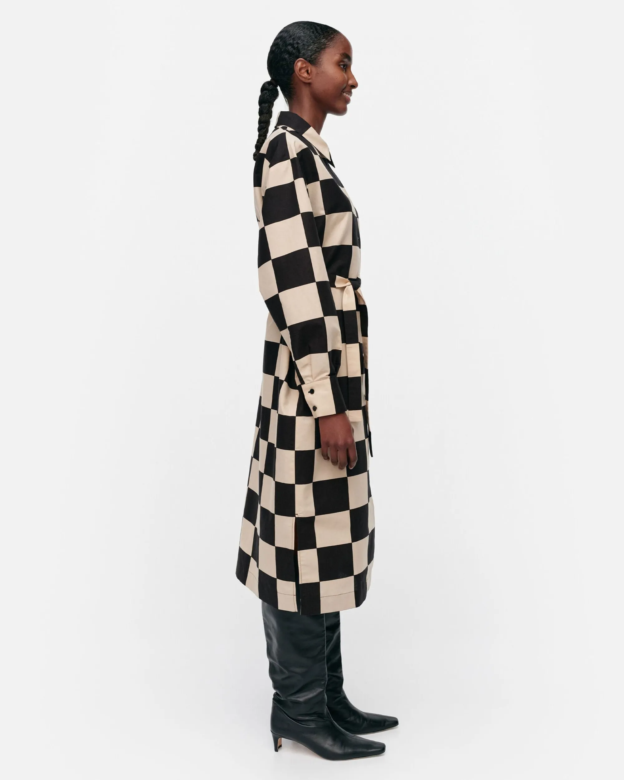 Vaatteet Marimekko Mekot^Rasteri Kukko Ja Kana Puuvillapellavamekko