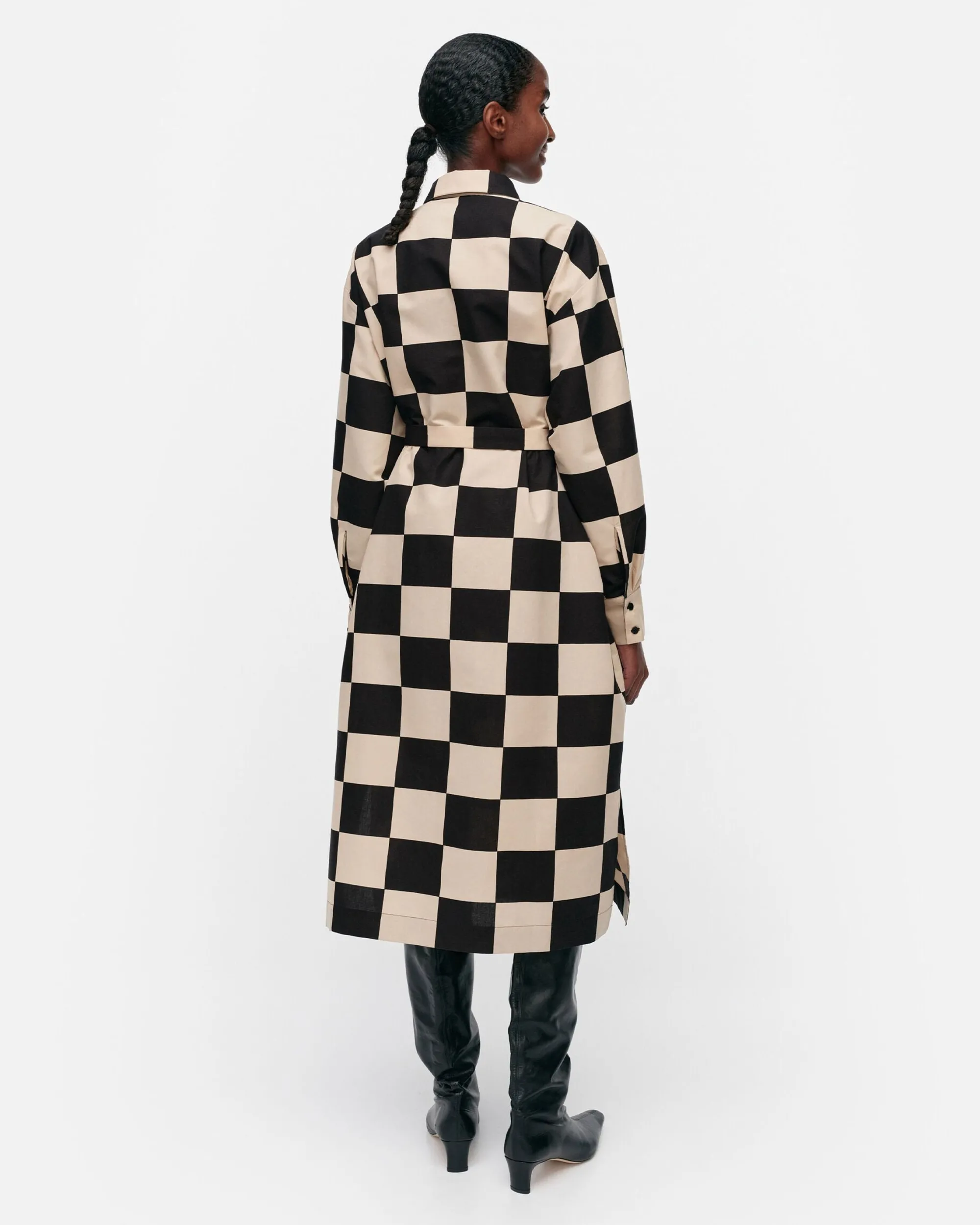 Vaatteet Marimekko Mekot^Rasteri Kukko Ja Kana Puuvillapellavamekko