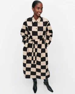 Vaatteet Marimekko Mekot^Rasteri Kukko Ja Kana Puuvillapellavamekko